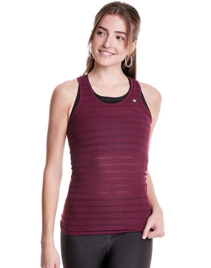 Champion Dame Tank Top MørkeLilla - Ribbed Racerback - Danmark UPT-187560